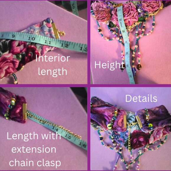 Handmade Women's Lilac Pink Collar Victorian Style Romantic Regency Vibe - Picture 7 of 7